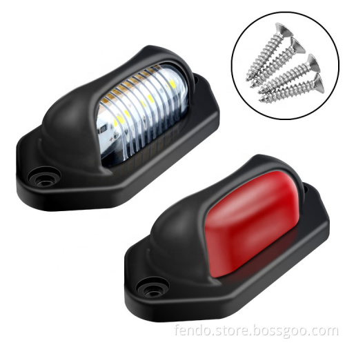 12V/24V Dual Color License Plate & Tail Lights for Trucks, Buses, Trailers